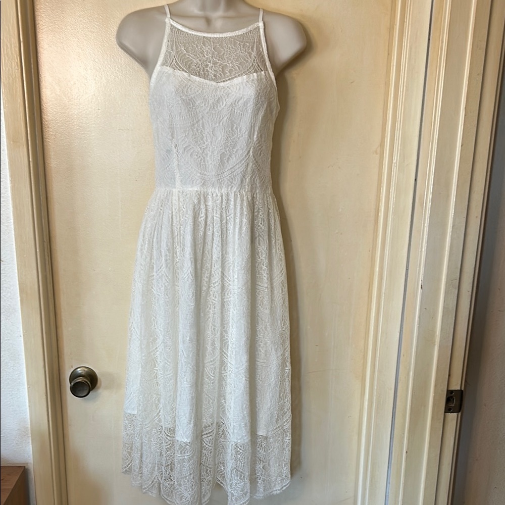 Cupcakes & Cashmere Cream Halter Midi Sundress size S